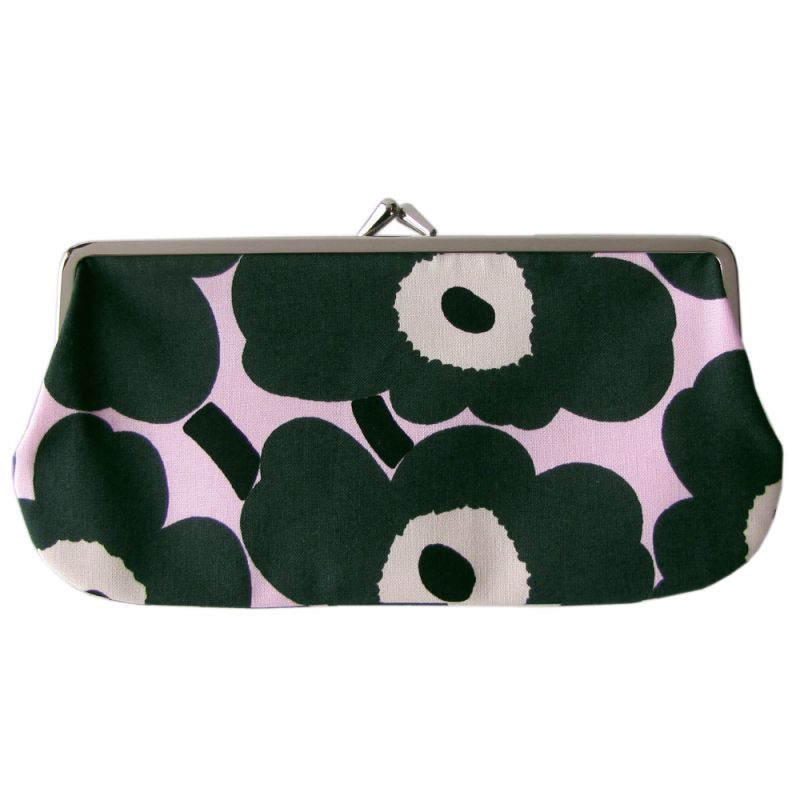 マリメッコ marimekko 小物入れ ポーチ がま口  Pieni Kukkaro Mini Unikko ピエニ ミニ ウニッコ グリーン×ピンク 047551 369 北欧雑貨 北欧デザイン