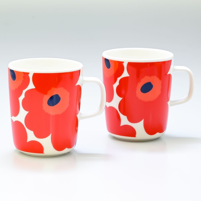 マリメッコ marimekko マグカップ ペア コップ 250ml 食器 2個セット UNIKKO ウニッコ レッド×レッド 063431 001 名入れ可有料 北欧食器 洋食器【スペシャルラッピングB対応(別売り)】