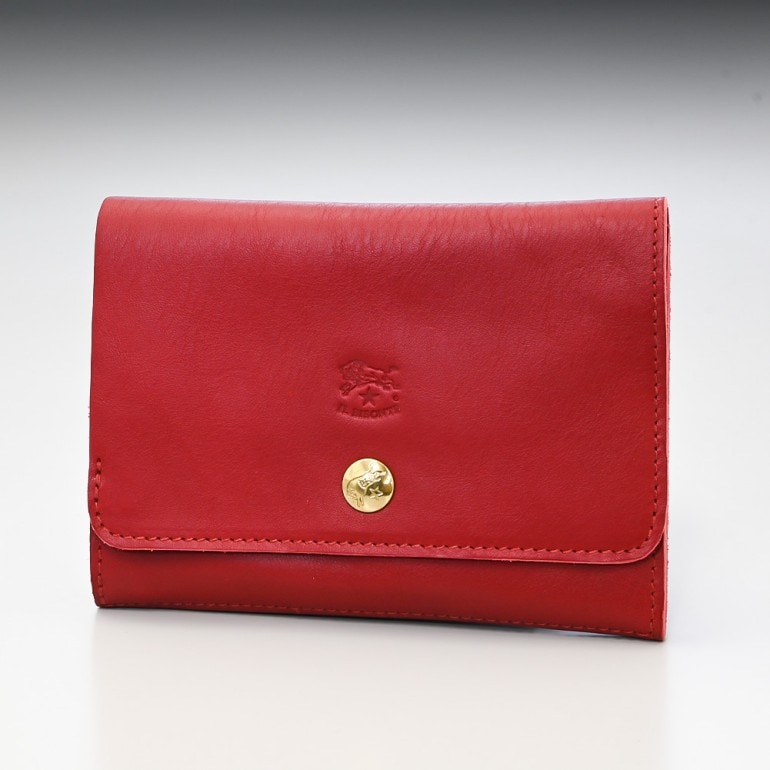 イルビゾンテ IL BISONTE 財布 二つ折り財布 カウハイドレザー ロッソ C0522 P 245【スペシャルラッピング660円(別売り)】