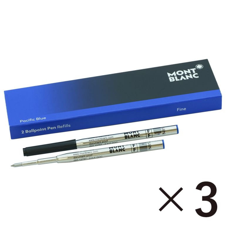 モンブラン ボールペン リフィル 替芯 替え芯 F 細字 2本 パシフィックブルー 116212 3個セット
