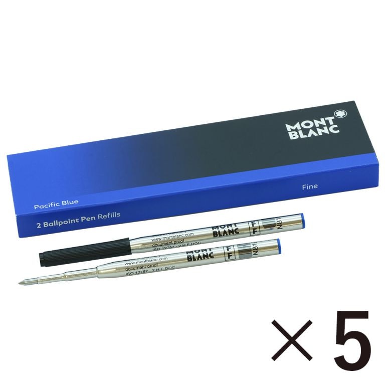 モンブラン ボールペン リフィル 替芯 替え芯 F 細字 2本 パシフィックブルー 116212 5個セット