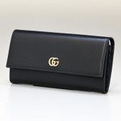 グッチ GUCCI 財布 長財布 レディース プチ マーモント ダブルG レザー ブラック 456116 CAO0G 1000 箔押し名入れ可有料 【スペシャルラッピングB対応(別売り)】