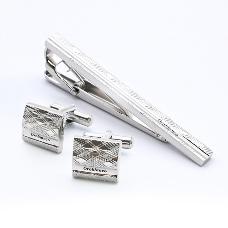 名入れ無料 オロビアンコ ネクタイピン タイバー カフス セット メンズ タイピン タイバー カフリンクス シルバー ORT299 ORC299