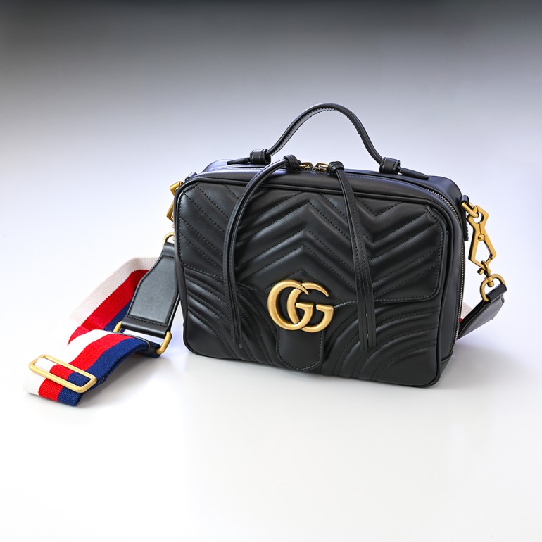 グッチ GUCCI バッグ トップハンドルバッグ GGマーモント ブラック 498100 DTDPT 8975