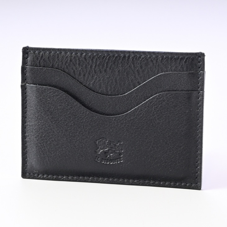 イルビゾンテ IL BISONTE カードケース メンズ レディース バケッタレザー ブラック C1167 EP 153 箔押し名入れ可有料【スペシャルラッピング660円(別売り)】
