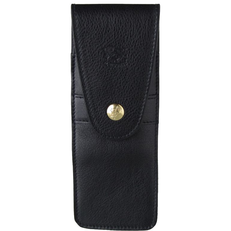 イルビゾンテ IL BISONTE ペンケース メンズ レディース ペン入れ 3本差 バケッタレザー NERO ネロ ブラック C0363 P 153【スペシャルラッピング660円(別売り)】