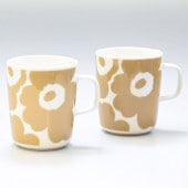 マリメッコ marimekko マグカップ ペア 250m l コップ 2個セット ウニッコ ホワイト×ベージュ 070401 180 名入れ可有料 北欧食器 洋食器【スペシャルラッピングB対応(別売り)】