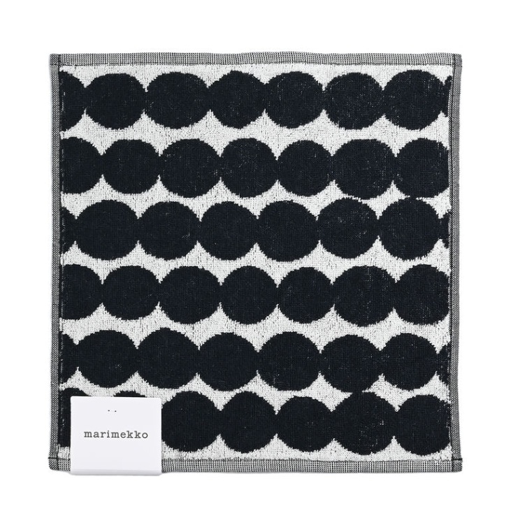 マリメッコ marimekko タオル ハンドタオル ミニタオル ハンカチ 30×30cm Rasymatto ラシィマット ブラック×ホワイト 068762(73020 073020) 190 刺しゅう可有料 北欧雑貨 北欧デザイン  クロネコゆうパケット限定 送料無料<br>【スペシャルラッピング660円(別売り)】