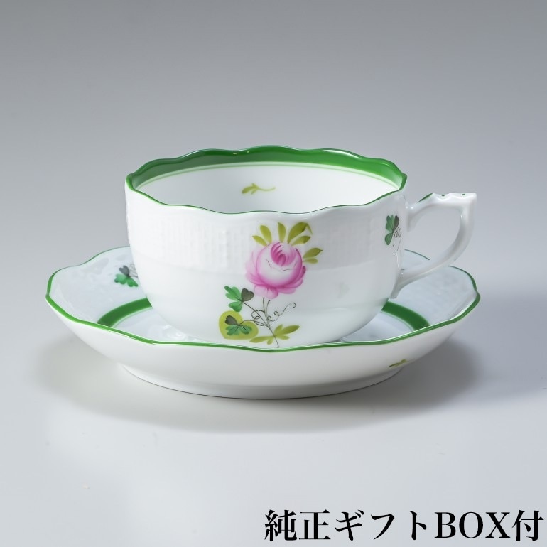 純正BOX付 ヘレンド ティーカップ&ソーサー ウィーンのバラ 724000 VRH 【00724000-VRH】 洋食器 カップアンドソーサー 【スペシャルラッピング660円(別売り)】