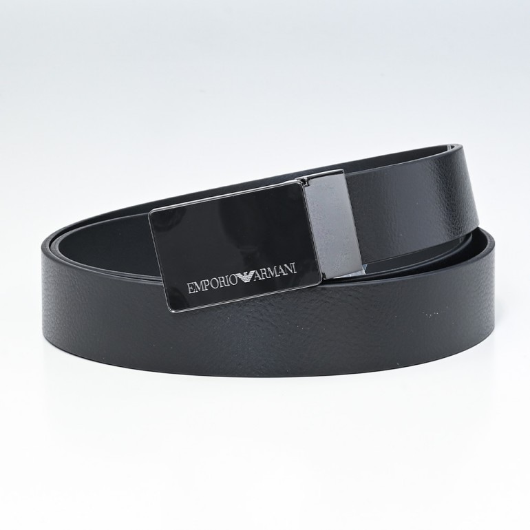 エンポリオ アルマーニ EMPORIO ARMANI ベルト メンズ ブラック 幅3.5cm ストリンガシステム対応 Y4S427 YTU7J 84372【スペシャルラッピング660円(別売り)】