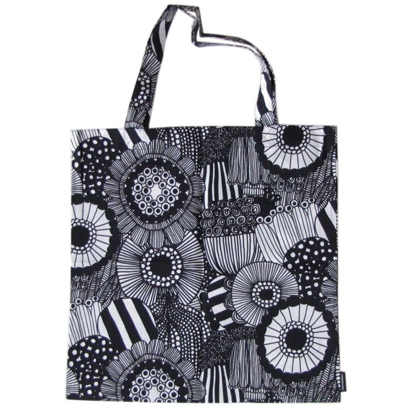 マリメッコ marimekko バッグ トートバッグ ファブリック シイルトラプータルハ Siirtolapuutarha ブラック×ホワイト 067810 190 名入れ 刺しゅう可有料 北欧雑貨 北欧デザイン