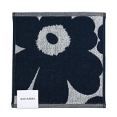 マリメッコ marimekko タオル ハンドタオル ミニタオル レディース UNIKKO ウニッコ ハンカチ ホワイト×ダークブルー 070528 851 名入れ 刺しゅう可有料 北欧雑貨 北欧デザ