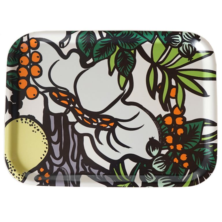 マリメッコ marimekko トレイ Pala Taivasta パラ・タイヴァスタ お盆 ホワイト×グリーン×オレンジ×イエロー 070421 162 北欧食器 洋食器