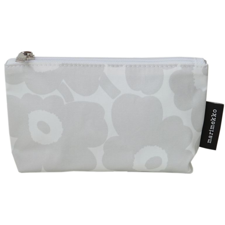 マリメッコ marimekko コスメポーチ 小物入れ ポーチ Mini Unikko Eelia ミニ ウニッコ ホワイト×ライトグレー 047988 197 名入れ 刺しゅう可有料 北欧雑貨 北欧デザイン