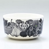 【名入れ可有料】マリメッコ marimekko ボウル 12.5cm 500ml 食器 深鉢 Siirtolapuutarha シイルトラプータルハ ホワイト×ブラック 068424 096 北欧食器