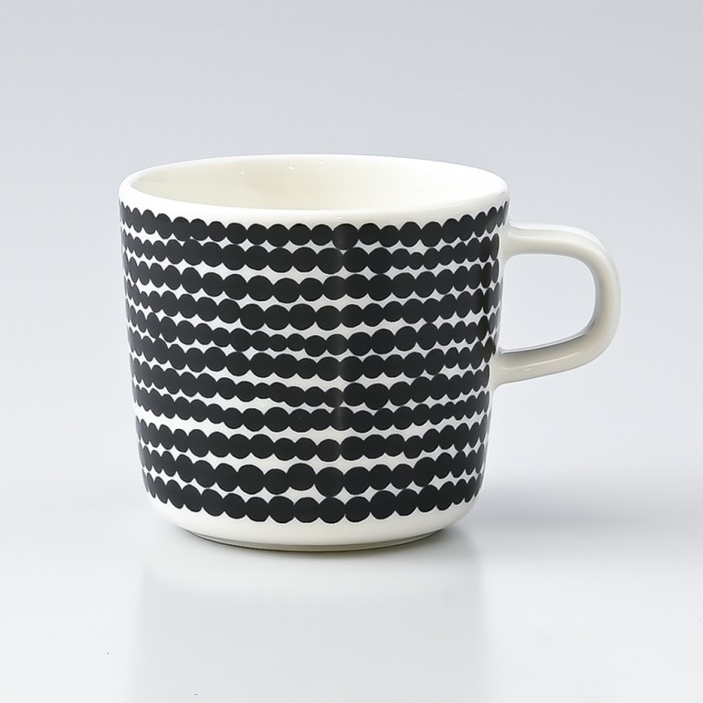 【名入れ可有料】マリメッコ marimekko マグカップ コーヒーカップ 200ml 食器 ラシィマット ホワイト×ブラック 063292 190 北欧食器 洋食器【スペシャルラッピング660円(別売り)】