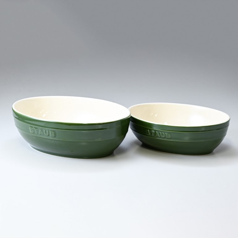 ストウブ staub マルチボウル 2個セット 23cm 27cm セラミック バジルグリーン 40511-573-0 洋食器