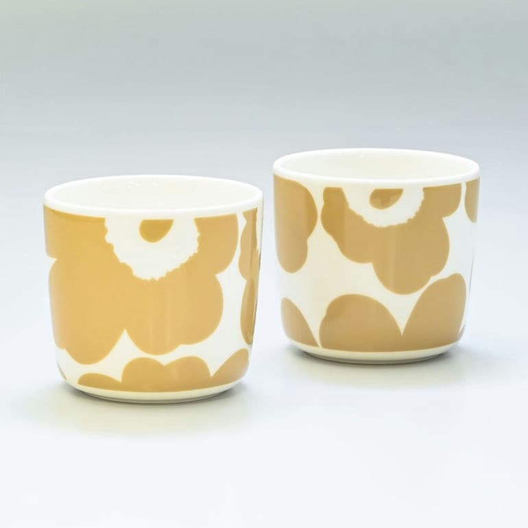 【名入れ可有料】マリメッコ ラテマグ ペア 2個セット Unikko ウニッコ コーヒーカップ スモール ホワイト/ベージュ 070397 180 北欧食器 洋食器【スペシャルラッピング660円(別売り)】