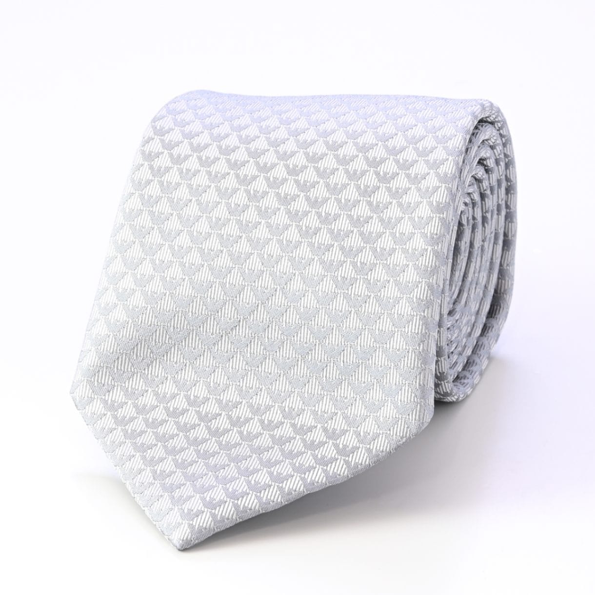 エンポリオ アルマーニ EMPORIO ARMANI ネクタイ メンズ シルバー 大剣幅7.5cm シルク100% イーグル 340075 CC113 00017 MADE IN ITALY 名入れ刺しゅう可有料