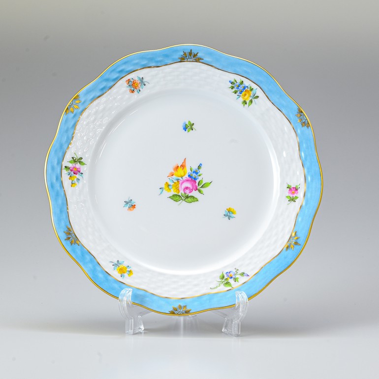 ヘレンド デザートプレート ローズチューリップ ブルー プレート 食器 19cm 皿 517000 RTFB 【00517000-RTFB】 洋食器【スペシャルラッピング660円(別売り)】