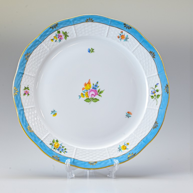 ヘレンド プレート  ローズチューリップ ブルー 食器 25cm 皿 524000 RTFB 【00524000-RTFB】 洋食器【スペシャルラッピング660円(別売り)】