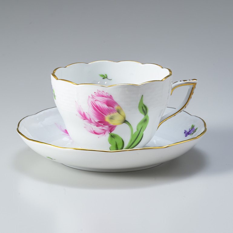 ヘレンド ティーカップ&ソーサー キティ ピンク 洋食器 200ml 手描き 兼用カップ（ティー・コーヒー） 730000 KY-2 【00730000-KY-2】 カップアンドソーサー 【スペシャルラッピング660円(別売り)】