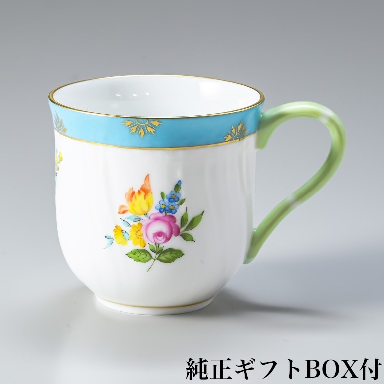 名入れ可有料 純正BOX付 ヘレンド マグカップ ローズチューリップ ブルー マグ 洋食器 手描き 200ml 1739000 RTFB 【01739000-RTFB】【スペシャルラッピング660円(別売り)】