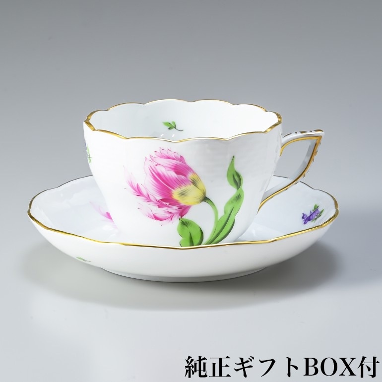 純正BOX付 ヘレンド ティーカップ&ソーサー キティ ピンク 洋食器 200ml 手描き 兼用カップ（ティー・コーヒー） 730000 KY-2 【00730000-KY-2】 カップアンドソーサー 【スペシャルラッピング660円(別売り)】
