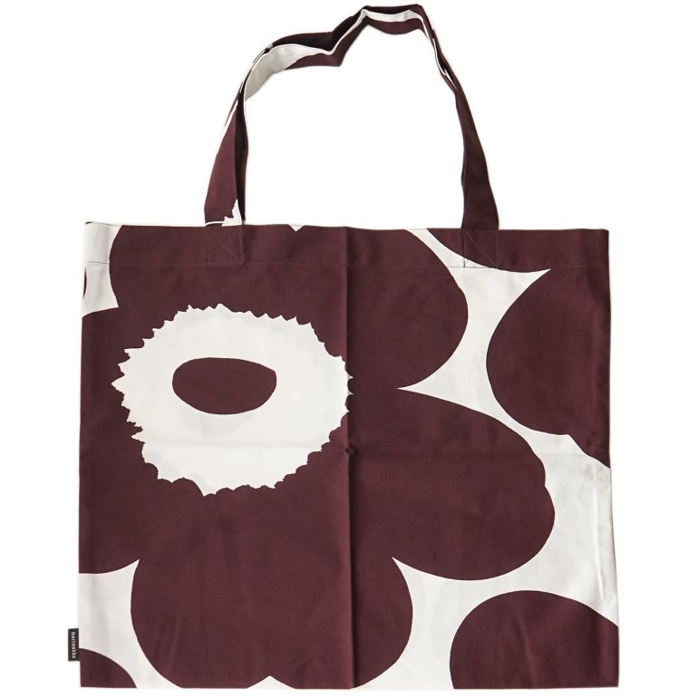 マリメッコ marimekko バッグ トートバッグ UNIKKO ウニッコ ファブリック ブラウン×ホワイト 071002 901 名入れ 刺しゅう可有料 北欧雑貨 北欧デザイン