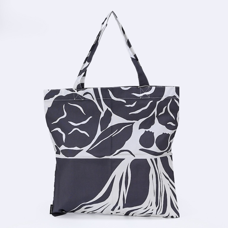 マリメッコ marimekko バッグ トートバッグ Ruudut ルードゥット ファブリック グレー×ホワイト 070827 901 名入れ 刺しゅう可有料 北欧雑貨 北欧デザイン