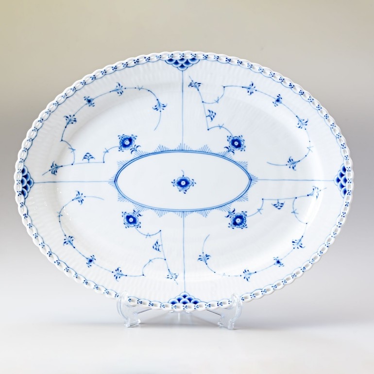 ロイヤルコペンハーゲン ブルーフルーテッド フルレース プレート オーバルディッシュ 28.5cm×37.2cm 大皿 1103375(1017231) 1017231 北欧食器 洋食器 ROYAL COPENHAGEN【スペシャルラッピング660円(別売り)】