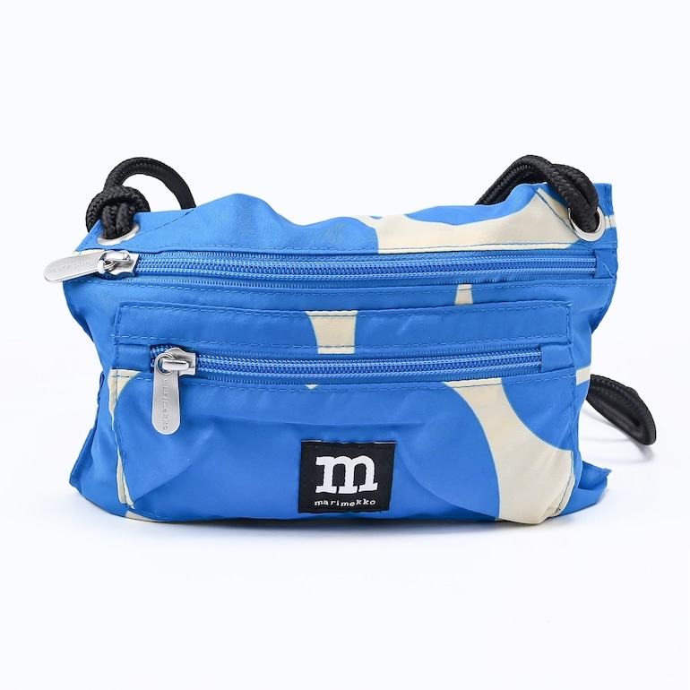 マリメッコ marimekko バッグ スマート トラベルバッグ Unikko ウニッコ ブルー×オフホワイト 049699 159 北欧雑貨 北欧デザイン