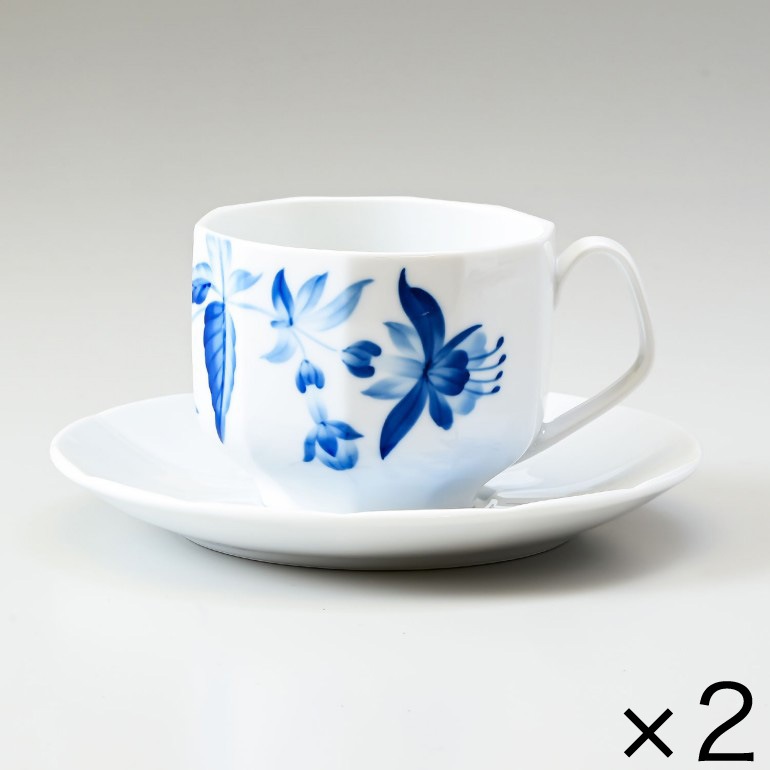 2個セット ロイヤルコペンハーゲン ブロムスト フクシア ティーカップ＆ソーサー 220ml 1025330（2901604） 北欧食器 洋食器 ROYAL COPENHAGEN カップアンドソーサー 【スペシャルラッピング660円(別売り)】