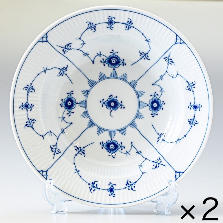 2個セット ロイヤルコペンハーゲン ブルーフルーテッド プレイン ディープ プレート パスタプレート 23cm 1101605 1017196 北欧食器 洋食器 ROYAL COPENHAGEN【スペシャルラッピング660円(別売り)】