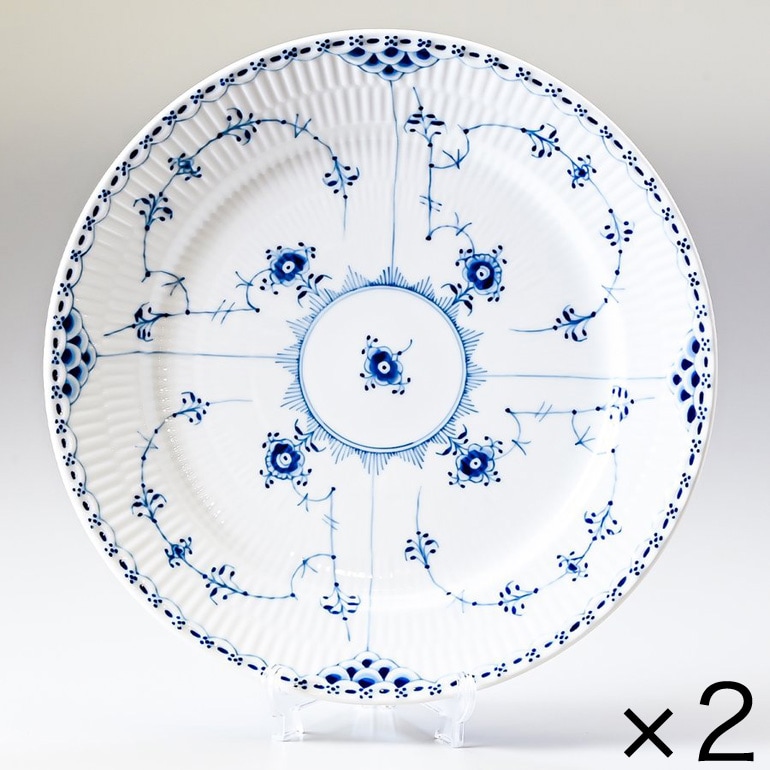 2個セット ロイヤルコペンハーゲン ブルーフルーテッド ハーフレース 27cm プレート エクストラ フラット 1102627 1017225 北欧食器 洋食器 ROYAL COPENHAGEN【スペシャルラッピング660円(別売り)】