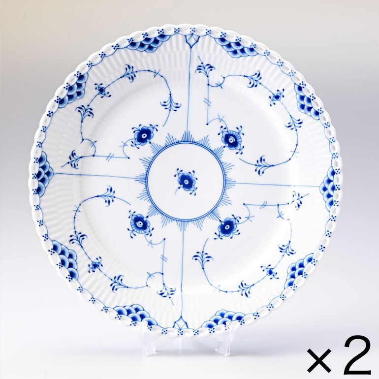 2個セット ロイヤルコペンハーゲン ブルーフルーテッド フルレース 27cm プレート 1103627 1017240 北欧食器 洋食器 ROYAL COPENHAGEN【スペシャルラッピング660円(別売り)】