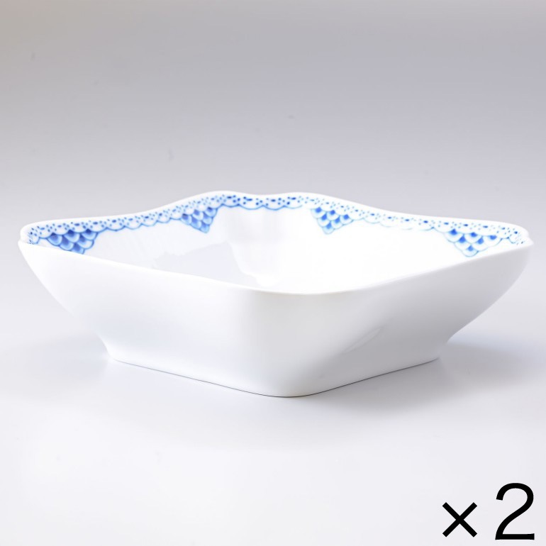 2個セット ロイヤルコペンハーゲン プリンセス ボウル スクエアボウル サラダボウル 21cm×21cm 1104578 1017266 北欧食器 洋食器 ROYAL COPENHAGEN【スペシャルラッピング660円(別売り)】