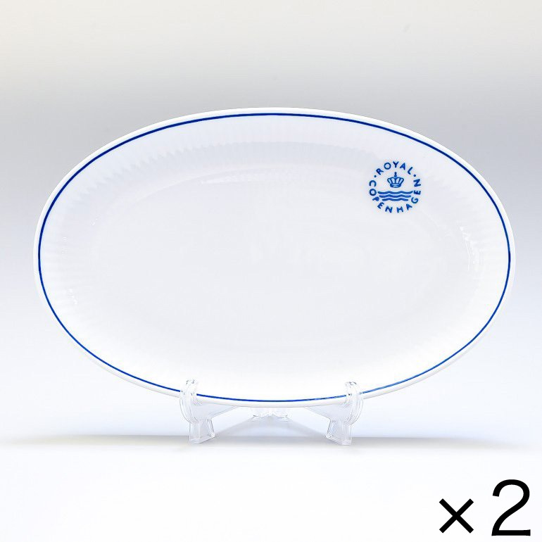 2個セット ロイヤルコペンハーゲン ブルーライン オーバルディッシュ プレート 23.5cm 1658356 (1058879) 名入れ可有料 北欧食器 洋食器 ROYAL COPENHAGEN【スペシャルラッピング660円(別売り)】