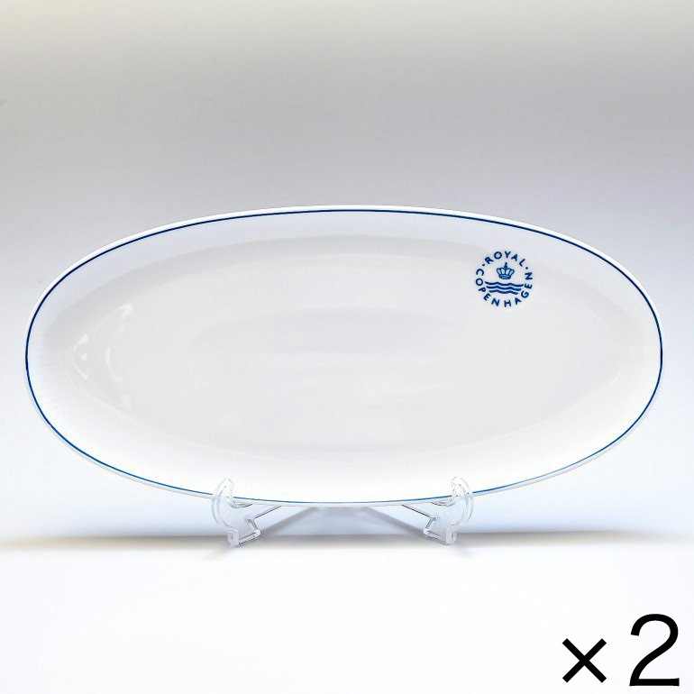 2個セット ロイヤルコペンハーゲン ブルーライン ロング オーバルディッシュ プレート 36.5cm 大皿 1658359 (1058880) 北欧食器 洋食器 ROYAL COPENHAGEN【スペシャルラッピング660円(別売り)】
