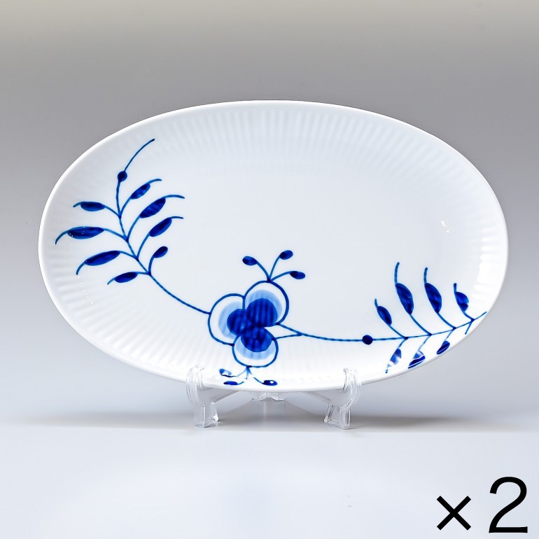 2個セット ロイヤルコペンハーゲン ブルーフルーテッド メガ プレート オーバル ディッシュ 23cm 2381356 1016888 北欧食器 洋食器 ROYAL COPENHAGEN【スペシャルラッピング660円(別売り)】