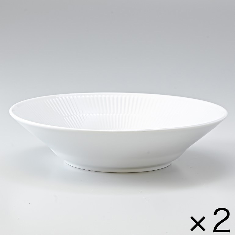 2個セット ロイヤルコペンハーゲン ホワイトフルーテッド ディーププレート 深皿 パスタプレート パスタ皿 24cm 2408606 日本未発売 1016940 北欧食器 洋食器 ROYAL COPENHAGEN【スペシャルラッピング660円(別売り)】