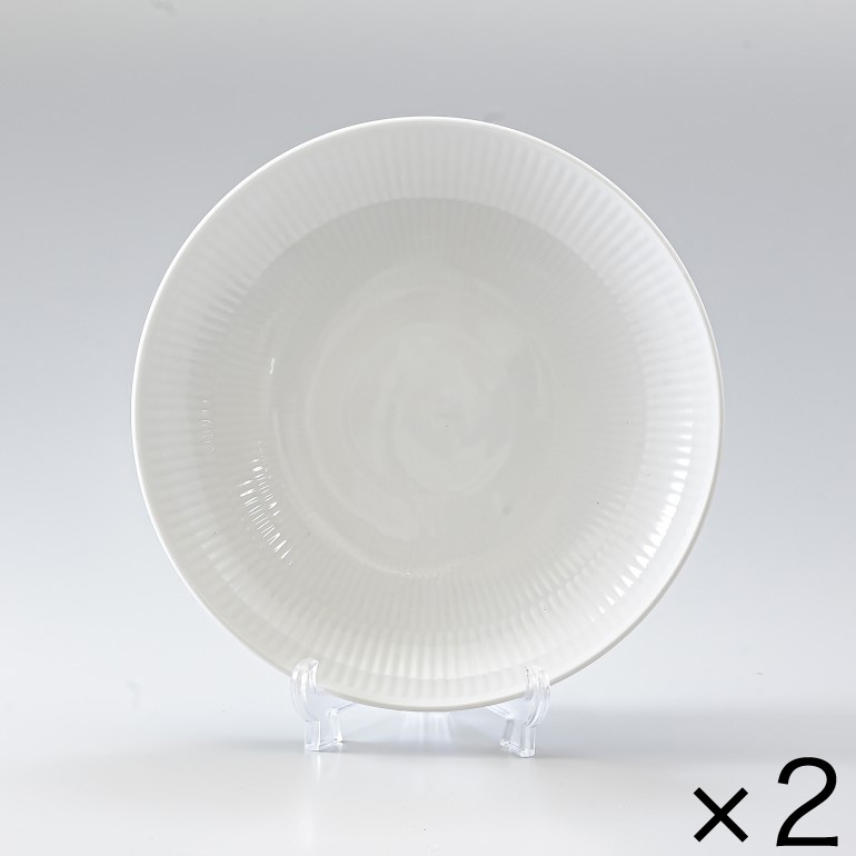 2個セット ロイヤルコペンハーゲン ホワイトフルーテッド モダン プレート 20cm 2408730(1016944) 北欧食器 洋食器 ROYAL COPENHAGEN【スペシャルラッピング660円(別売り)】