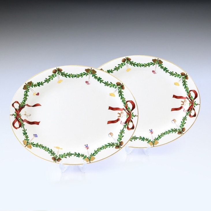 2個セット ロイヤルコペンハーゲン スターフルーテッド プレート クリスマス オーバルディッシュ 37cm 2503375 日本未発売 1017443 北欧食器 洋食器 【スペシャルラッピング1100円(別売り)】