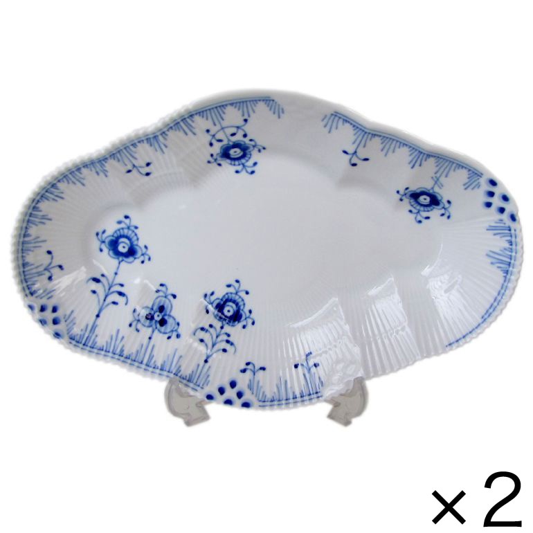 2個セット ロイヤルコペンハーゲン ブルーエレメンツ プレート オーバルディッシュ 23cm 2589353 1017050 北欧食器 洋食器 ROYAL COPENHAGEN【スペシャルラッピング660円(別売り)】