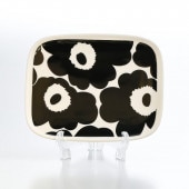 【名入れ可有料】マリメッコ marimekko プレート スクエア 15cm×12ｃｍ UNIKKO ウニッコ 食器 皿 ブラック×ホワイト 071067 190 北欧食器 洋食器【スペシャルラッピン