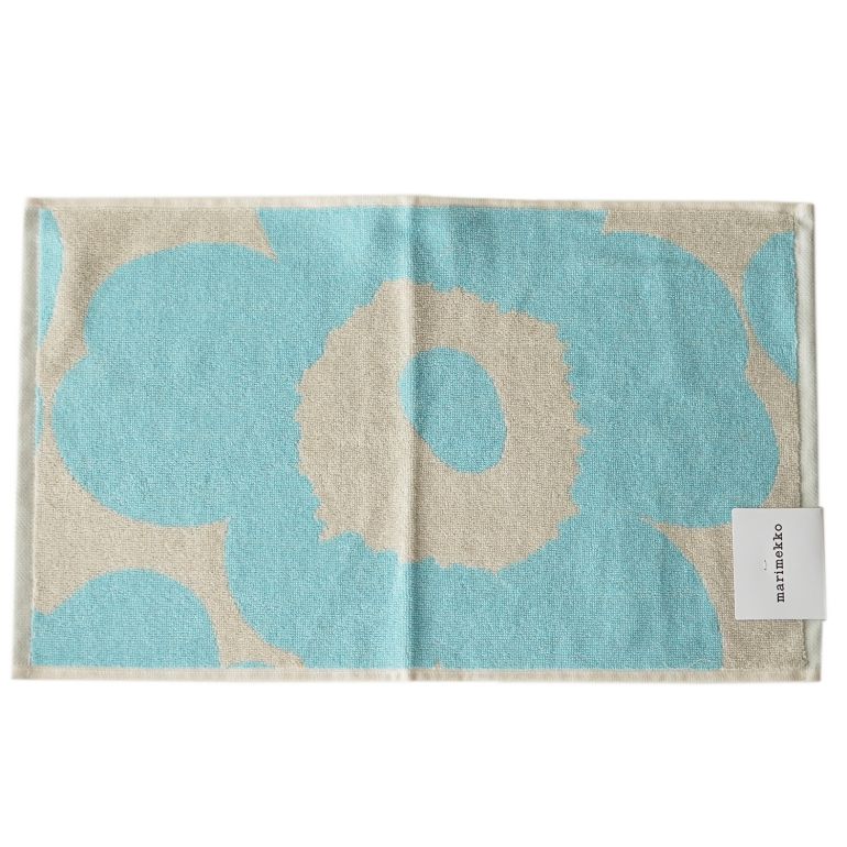 マリメッコ marimekko ゲストタオル 50×30cm フェイスタオル UNIKKO ライトブルー×オフホワイト 071152 151 名入れ 刺しゅう可有料 北欧雑貨 北欧デザイン 【スペシャルラッピング660円(別売り)】