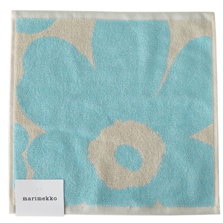 マリメッコ marimekko ハンドタオル 30×30cm ミニタオル ハンカチ UNIKKO ウニッコ ライトブルー×オフホワイト 071153 151 名入れ 刺しゅう可有料 北欧雑貨 北欧デザイン 【スペシャルラッピング660円(別売り)】