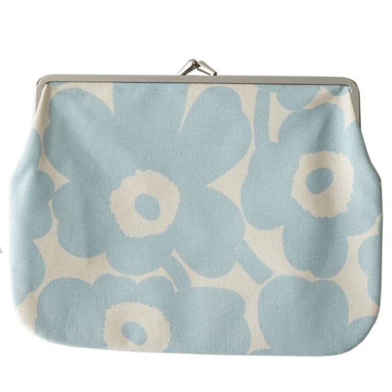マリメッコ marimekko 小物入れ ポーチ がま口 MINI UNIKKO ミニウニッコ コットン×インディゴ 090131 801 名入れ 刺しゅう可有料 北欧雑貨 北欧デザイン
