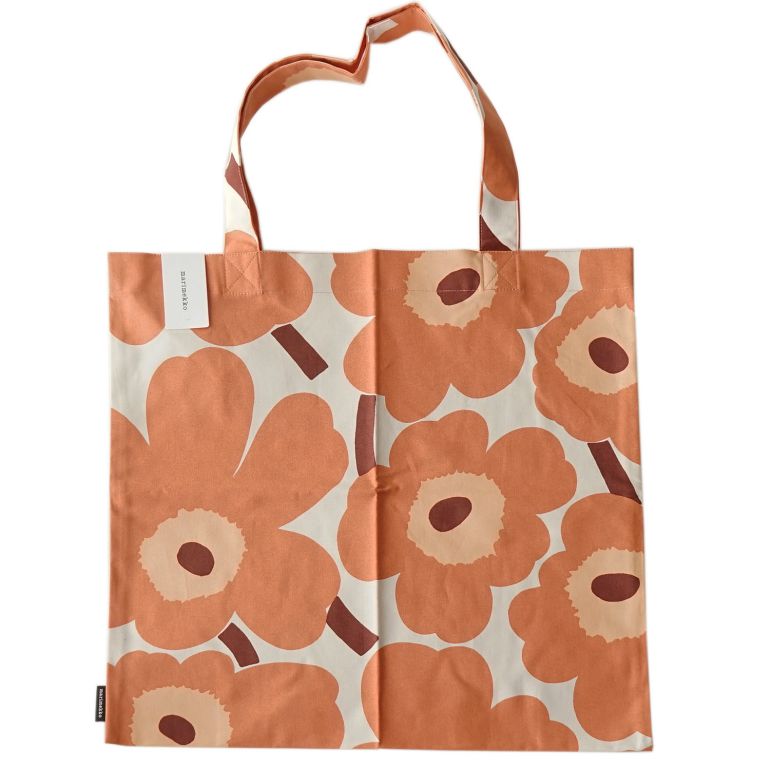マリメッコ marimekko バッグ トートバッグ Pieni Unikko ウニッコ ファブリック アプリコット×オフホワイト 071130 834 名入れ 刺しゅう可有料 北欧雑貨 北欧デザイン