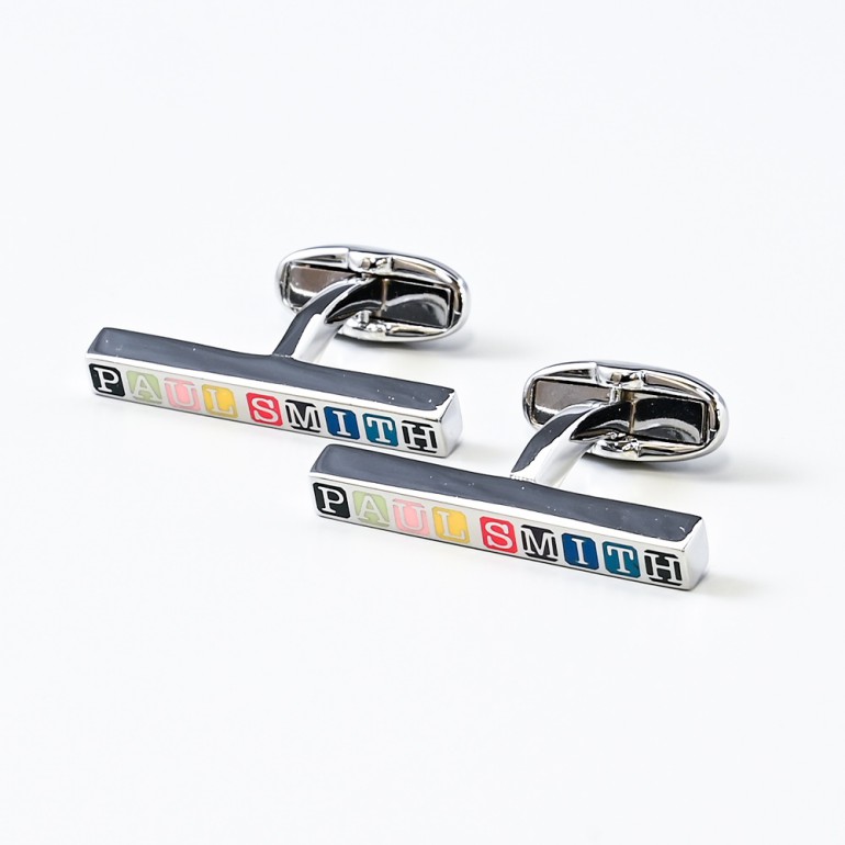 ポールスミス Paul Smith カフス 2021AW メンズ カフリンクス カフスボタン マルチカラー スタンプロゴ シルバー CUFF/GSTAMP 96